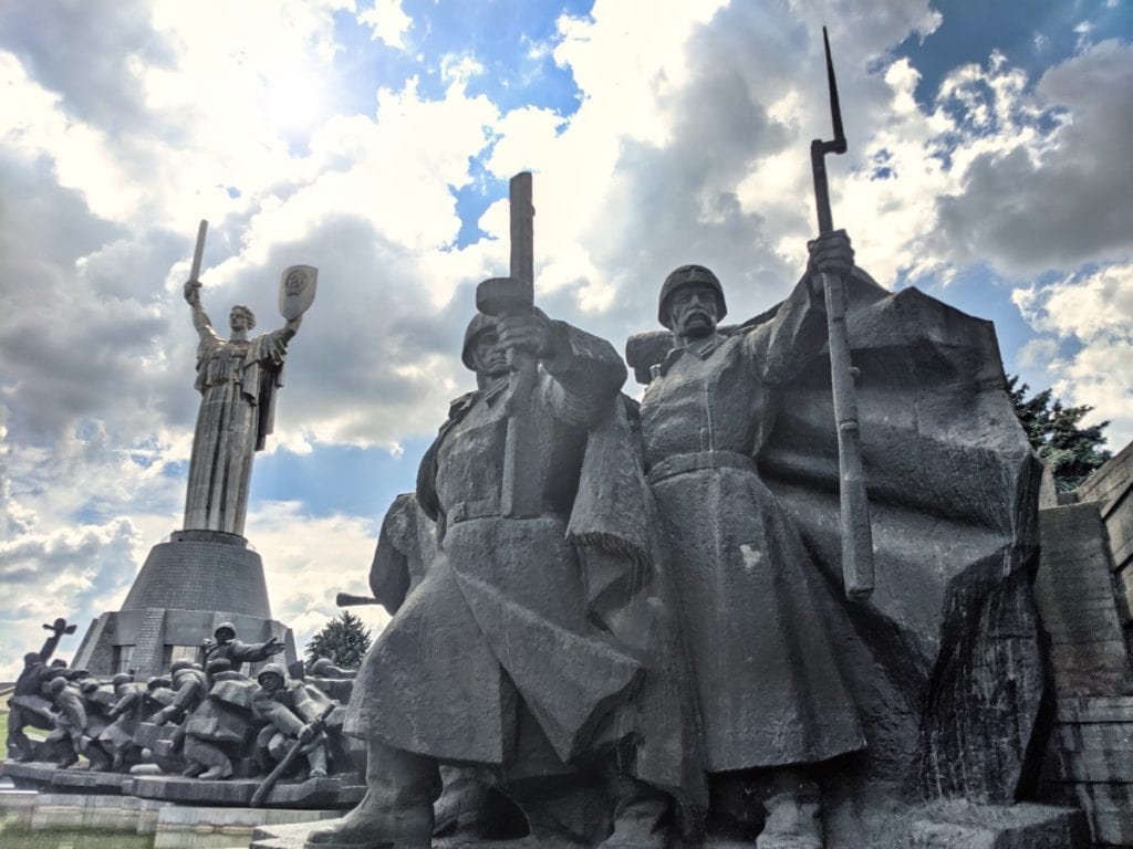 Soldiers Outside The Ukrainian State Museum Of The Great Patriotic War