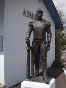 admiral william brown statue in foxford co Mayo Ireland