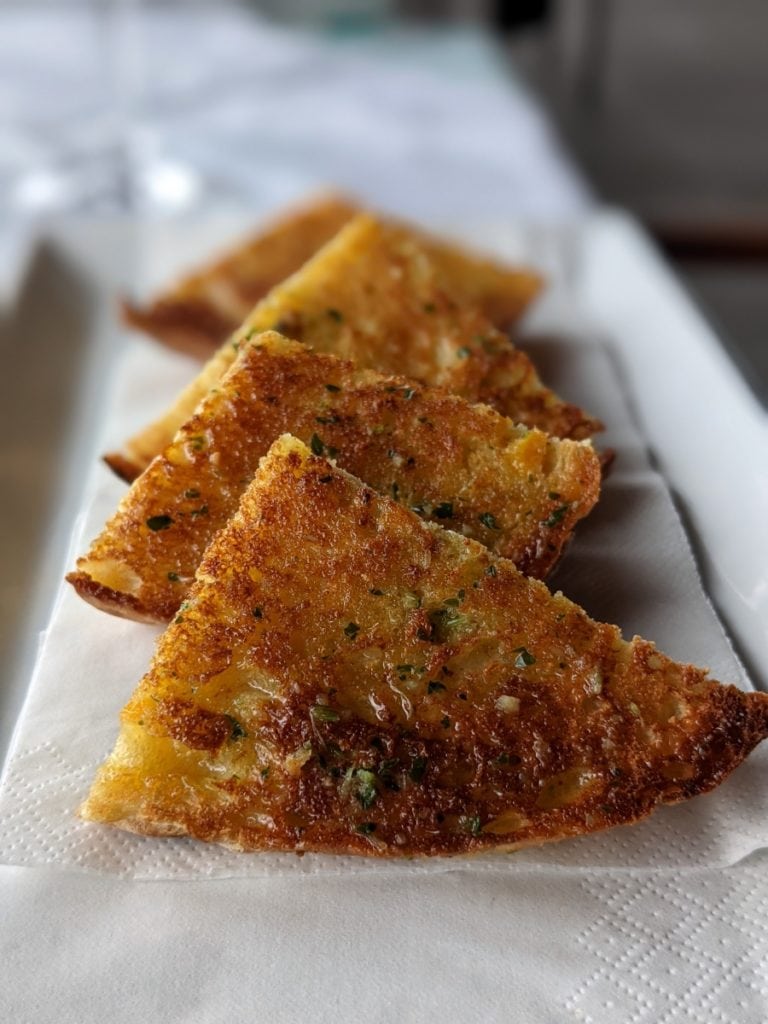 bolo do caco bread with garlic butter pieces