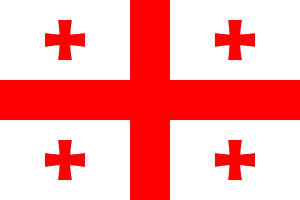 Georgian flag with the 5 crosses