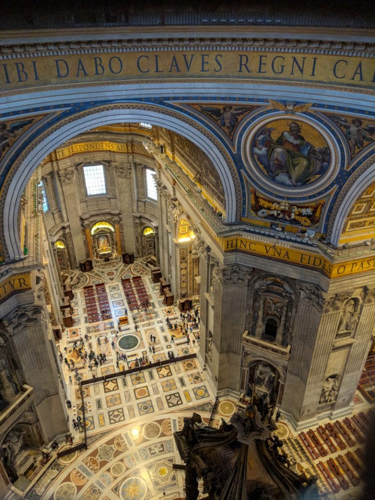 Looking down from the Dome of St Peter's Basilica
