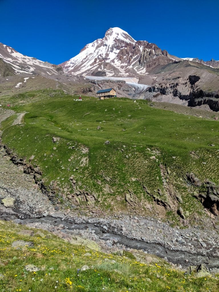 Mt Kazbek and Bethlemi Hut, Kazbegi, Georgia