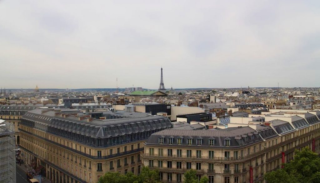 paris rooftops and eifel tower vista