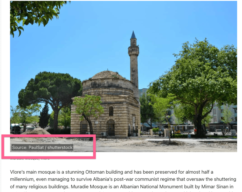 shutterstock stock photos on travel blog post