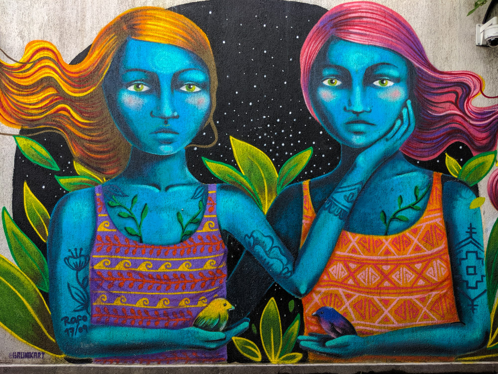street art of two girls