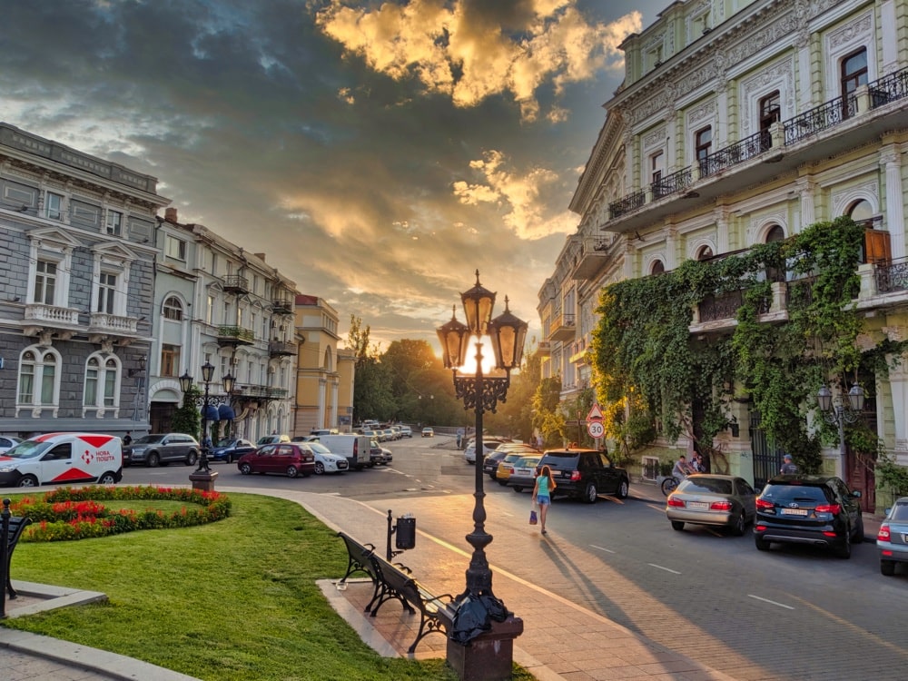 Sunset on Katerynynska Square