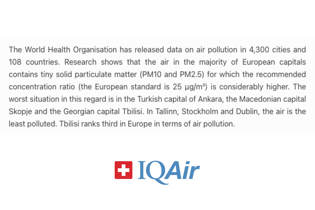 tbilisi georgia air pollution living
