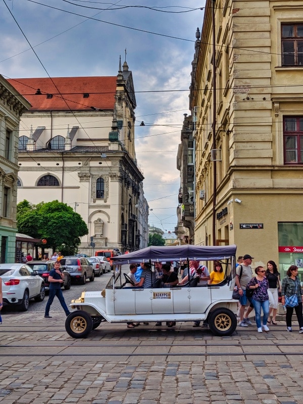 Tourist Cars In Central Lviv