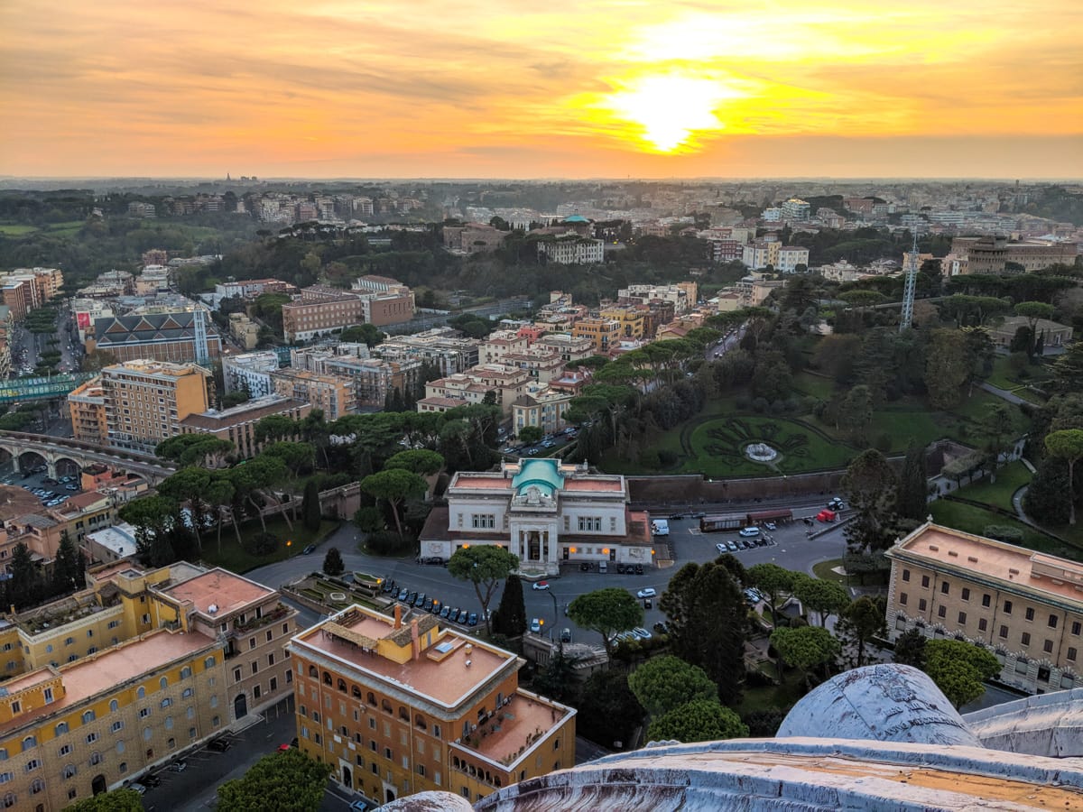 A view of Rome from the Dome of St Peter's Basilica in Vatican City