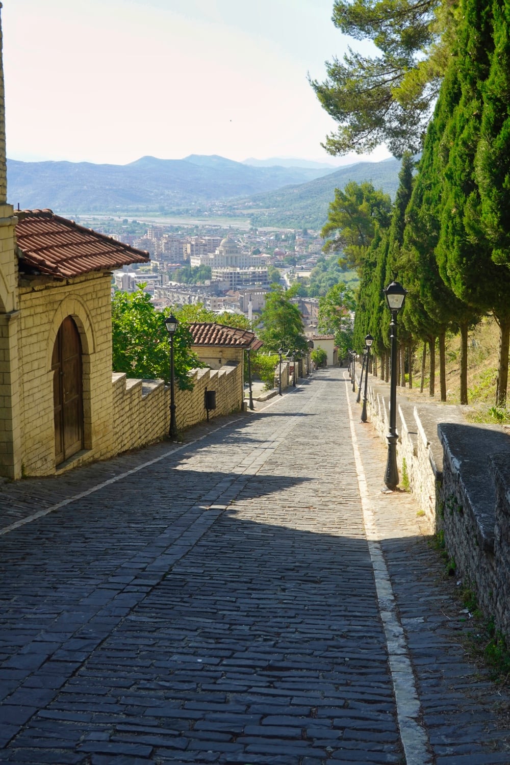 view from berat castle road