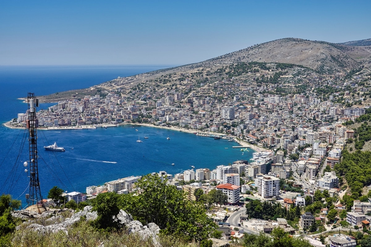 view of saranda from lekuresi castle