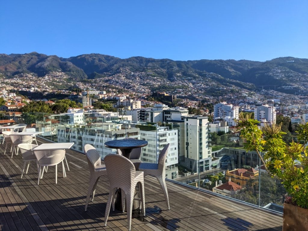 view over funchal from savoy palace hotel rooftop